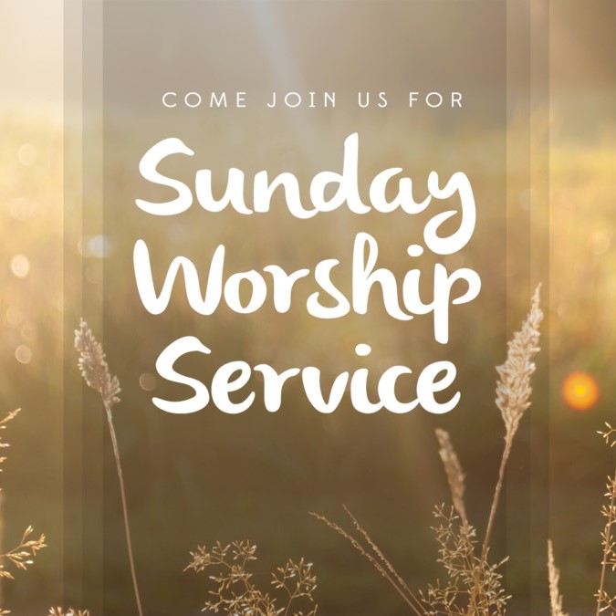 photo with text 'sunday service'